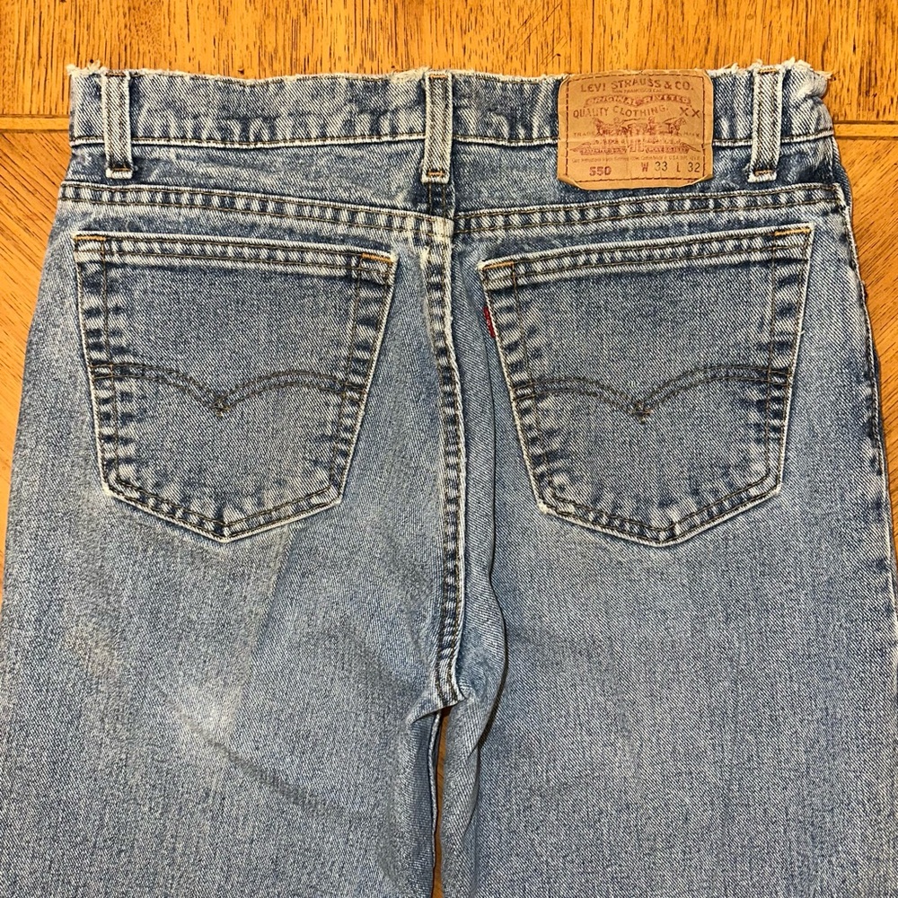 Vintage Levis 550XX Relaxed Fit Jeans Men's 33x32 Light Wash USA Made